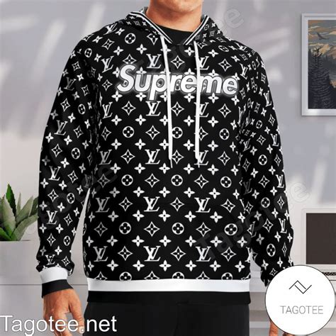 supreme louis vuitton black hoodie|supreme shirt Louis Vuitton price.